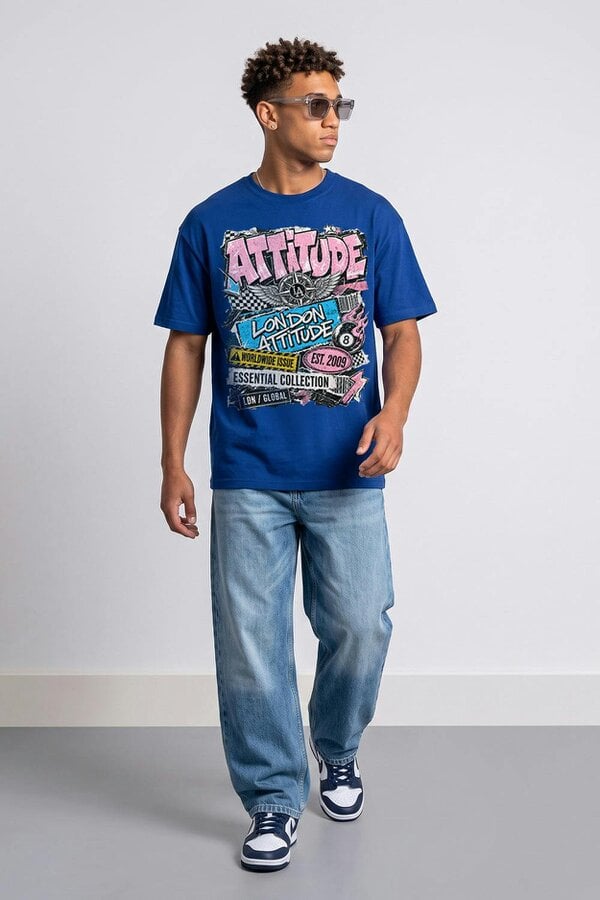 London Attitude Retro Graphic Oversized Heavyweight Streetwear T-Shirt