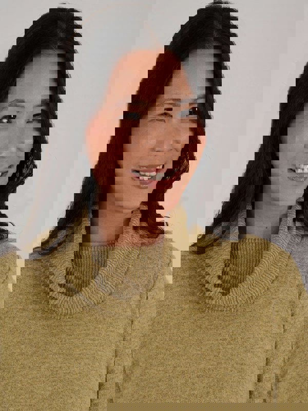 PennyPlain Rib Hem Cowl Tunic - Pear