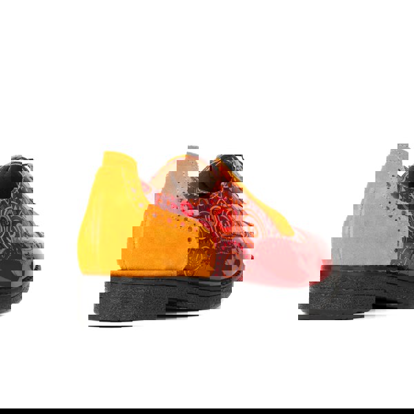 Embassy London The Artist - Red & Orange - Women's leather lace-up shoe with brogue detailing