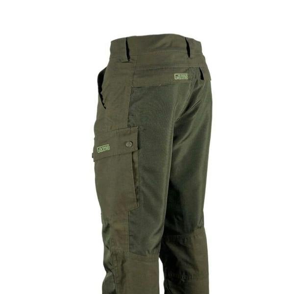 Game Hawk waterproof trousers with reinforced knee and seat area for extra durability