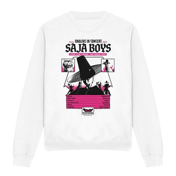 K-Pop Demon Hunters Unisex Adult Saja Boys Unalive Poster Sweatshirt - White