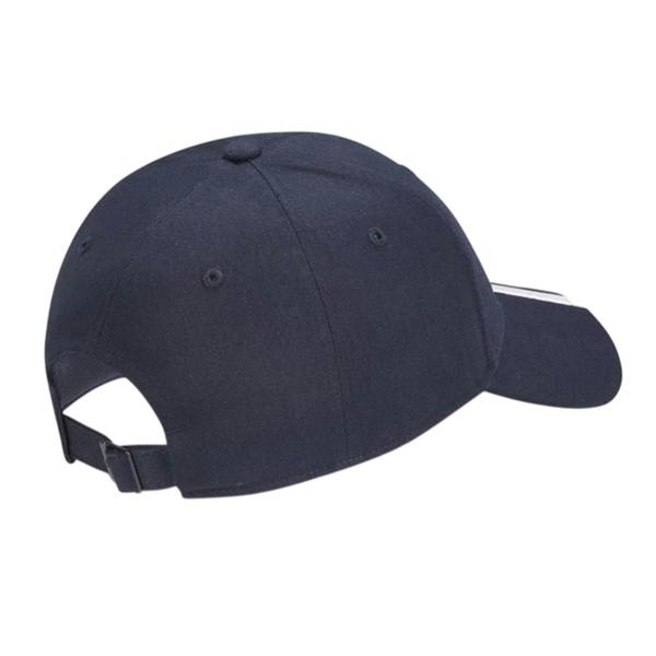 Adidas Mens 3 Stripes Cotton Twill Baseball Cap - Navy/White - 