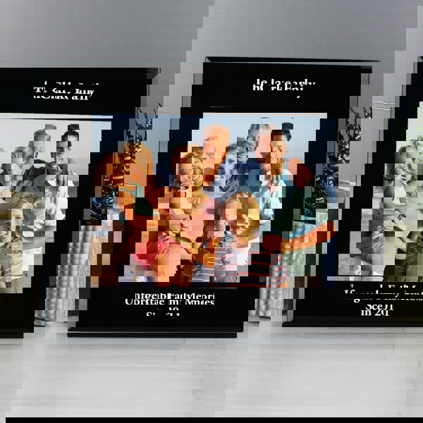 Personalised Memento Company Personalised 5x7 Landscape Black Glass Photo Frame