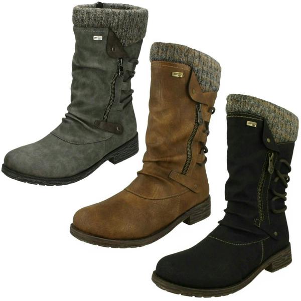 Remonte Ladies Remonte Calf High Lambswool Lined Casual Boots D8070