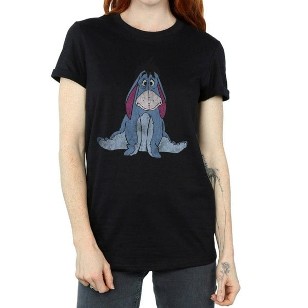 Winnie the Pooh Womens Eeyore Cotton Boyfriend T-Shirt - Black