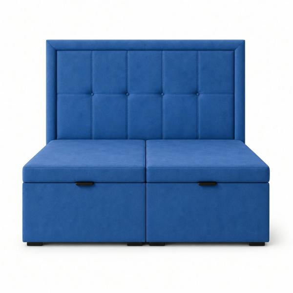 Great British Beds Romford Divan Ottoman Bed - Blue Plush