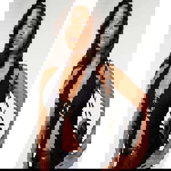 Pink Vanilla Lace Trim Halter Top