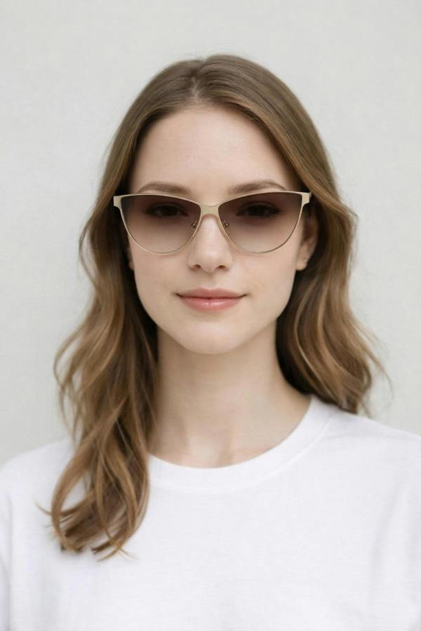 SVNX Roung Flat Top Metal Sunglasses In Brown