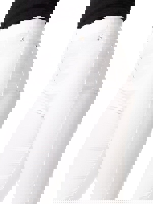 PennyPlain Cropped Bengaline Capri Trousers - White