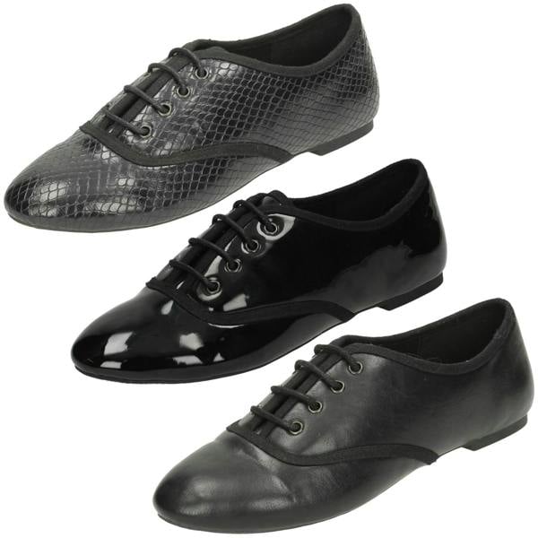 Spot On Ladies Spot On Smart Brogue Style Shoes