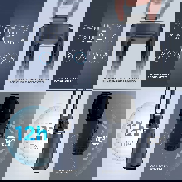 Living and Home 2-in-1 Electric Quite Bladeless Tower Fan APP Remote Control with Touch Screen LED Display ,10 Speeds ,HEPA Filter