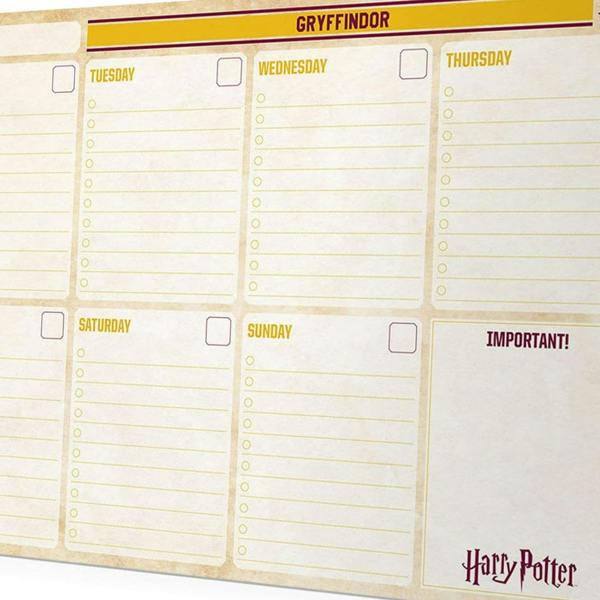 Harry Potter Gryffindor A4 Weekly Notepad Planner