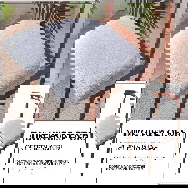 Anyhouz Chair Cover Brown Fur Stretch Seat Cover for Home Dinning Kitchen Washable Removable