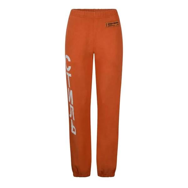 Heron Preston Womens/Ladies CTNMB Taped Sweatpants - Orange/White - 
