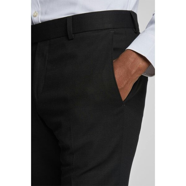 Antique Rogue Slim Fit Black Texture Stretch Trousers