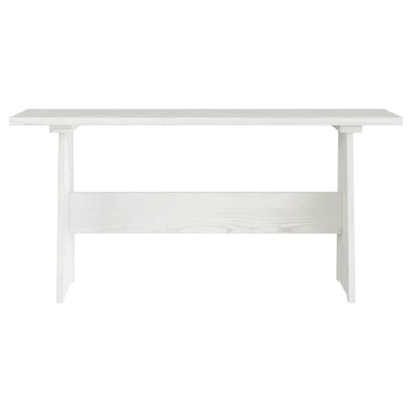 Berkfield Dining Table with Bench White Solid Pinewood