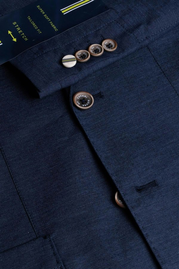 House of Cavani Alvari Navy Quarter Lined Blazer