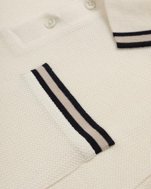 Steel & Jelly Tolworth - Textured Polo Shirt With Contrast Rib