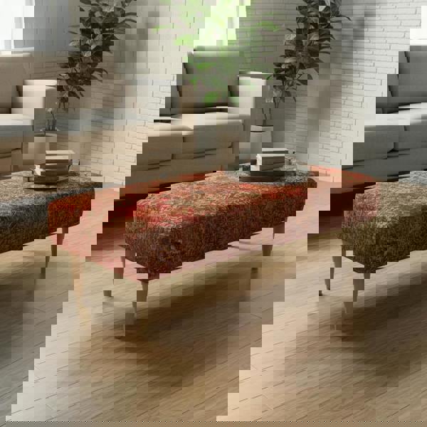 Artistic statement hallway seating bench with seamless upholstered top