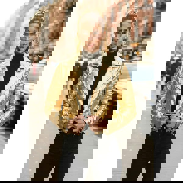 Infinity Leather Women's Real Leather Short Cropped Length Biker Jacket