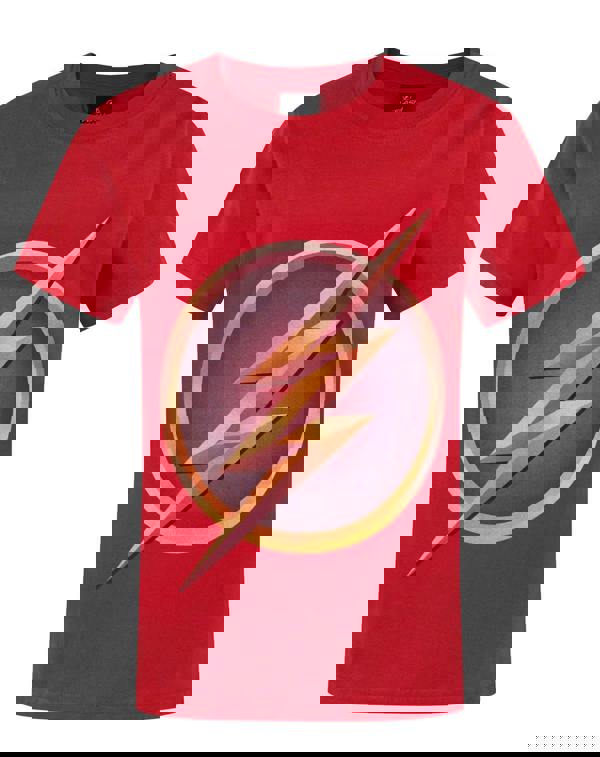 DC Comics Boys Red Batman Distressed Logo Short Sleeved T-Shirt