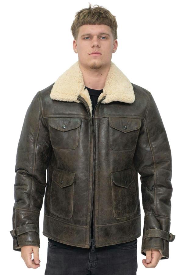 Infinity Leather Mens Sheepskin Classic Safari Jacket-Arezzo