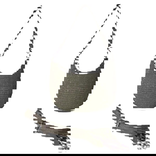 Real Hide Bags 'Wonder Weave' Light Olive Real Leather Woven Designer Shoulder Crossbody Bag