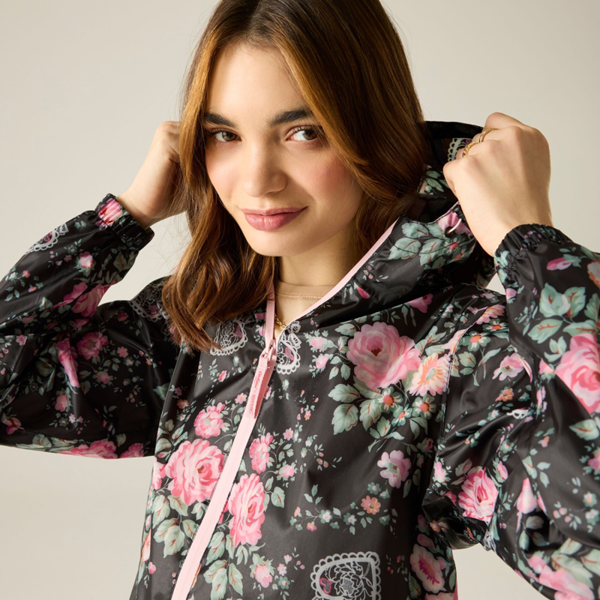 Regatta Womens Cath Kidston Hackney Rose Waterproof Shell Jacket - Black