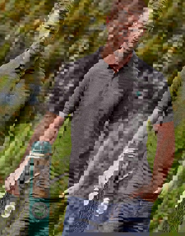 Men's Cotton Polo – Dark Heather Grey - British Boxers