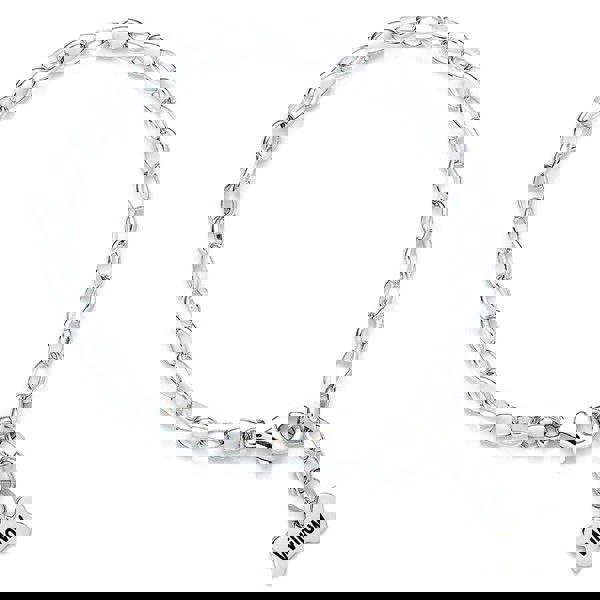Sterling Silver Adjustable Chain Link Bracelet With Personalised Tag - MYLEE London