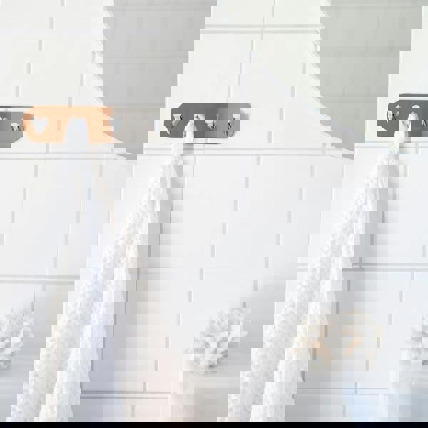 BESLAGSBODEN Chrome Stainless Steel Quadruple Towel Hook (192 x 48mm) Self Adhesive Bathroom Wall Mounted