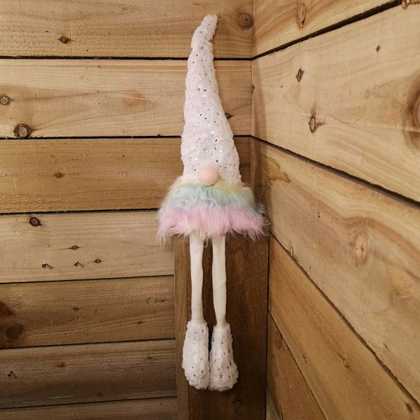 Samuel Alexander 70cm Festive Christmas Rainbow Haired Plush Gonk Dangly Legs & Starry Hat