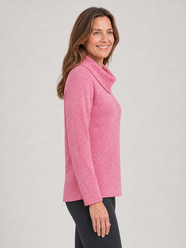 PennyPlain Cowl Top Long Sleeve - Azalea