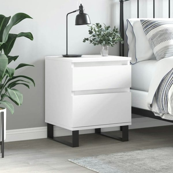 Berkfield Bedside Cabinet White 40x35x50 cm Engineered Wood