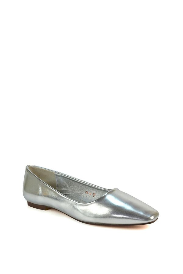 XY LONDON Square Toe Slip On Flat Heel Ballerina Pumps