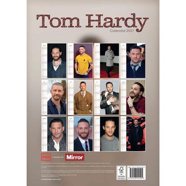 Peaky Blinders Tom Hardy A3 Calendar 2027, Wall Calendars, Month To View, Entertainment, Gift