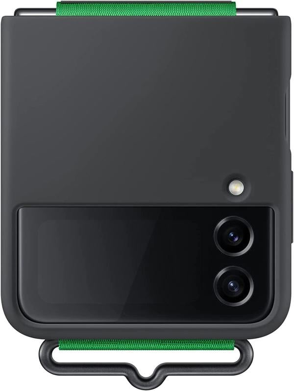 Samsung Galaxy Z Flip 4 Silicone Cover with Strap Black - EF-GF721TBEGWW
