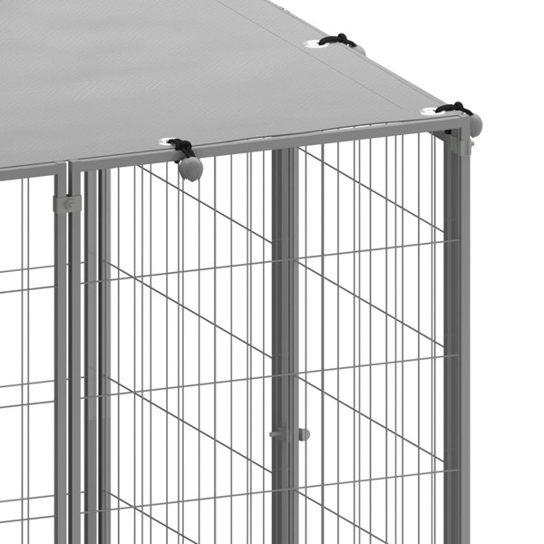 Berkfield Dog Kennel Silver 2.42 m�__ Steel