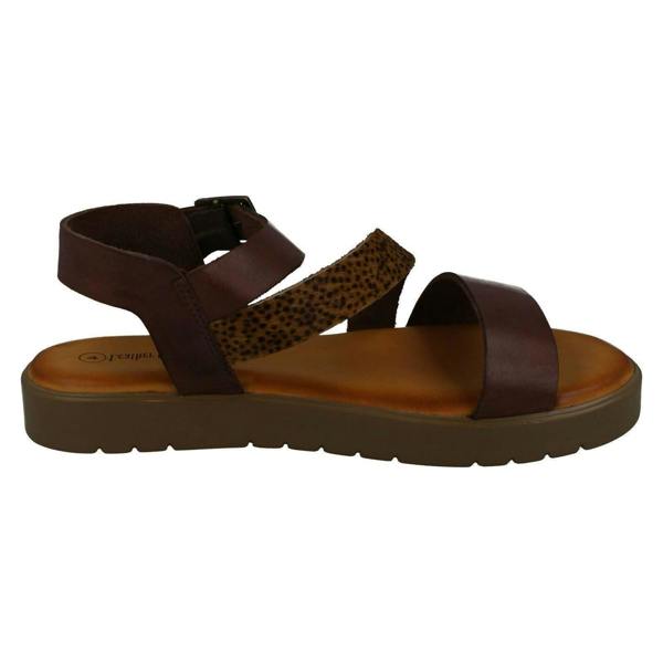 Leather Collection Ladies Leather Collection Flatform Sandals F00204