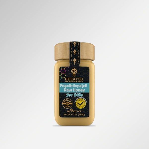 BEE&YOU Organic Royal Jelly+Propolis+Raw Honey Mix for Kids Superfood