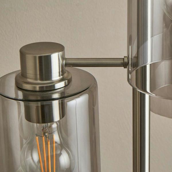 Pagazzi Lighting Kingsholm 3 Light Satin Nickel Floor Lamp