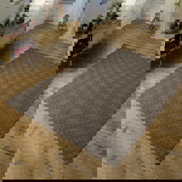 My Mat Sculptured Washable Basket Weave Mink