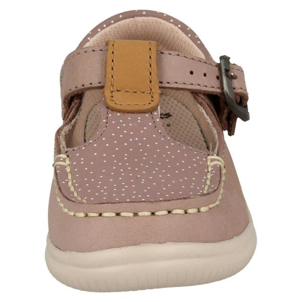 Clarks Girls Clarks Casual T-Bar Shoes Cloud Rosa