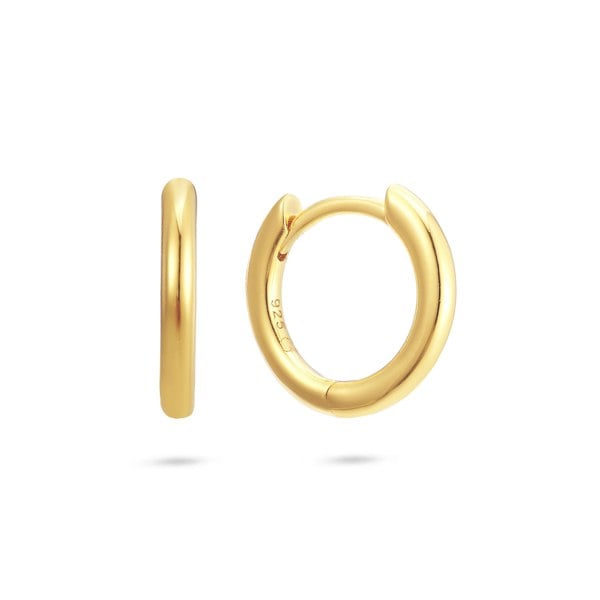 Gold Trip Huggie Hoop Birthstone Charm Earrings