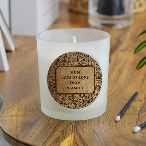 Personalised Memento Company Personalised Floral Cork Label Candle Jar
