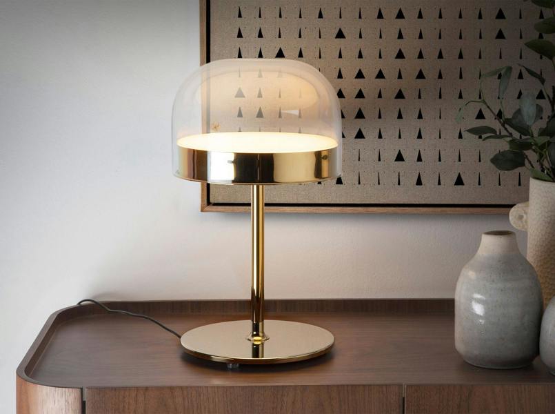 Angel Cerdá Table Lamp in Steel and Transparent Glass 8066