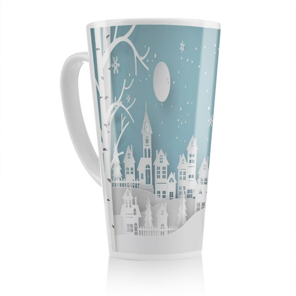 Benjamin Tate Design Winter Snow Urban Countryside Dining Latte Mug