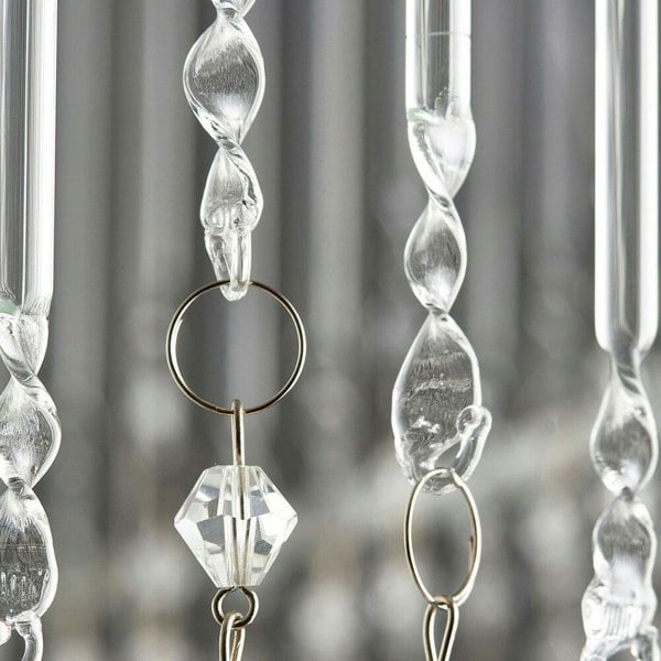 Ceiling Chandelier Pendant Light GLASS & CHROME 24x Bulb Feature Lamp Holder Loops