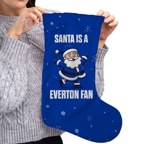 BritishmadeGifts Santa is a Everton Football Fan - Christmas Stocking