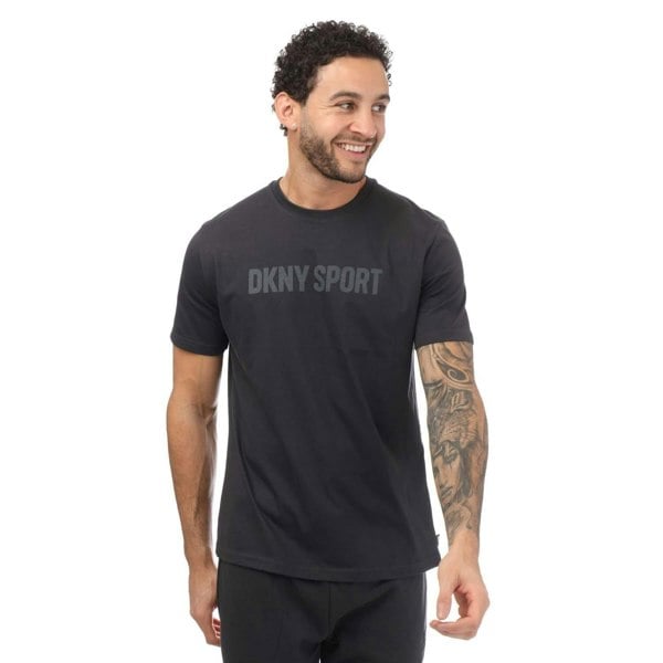 DKNY Mens Tonal Logo T-Shirt - Charcoal